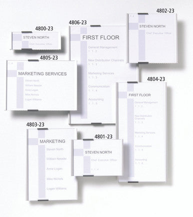 Durable Wall Mounted Office Info Sign - Easy to Update 6.125" x 2.25" - Aluminum