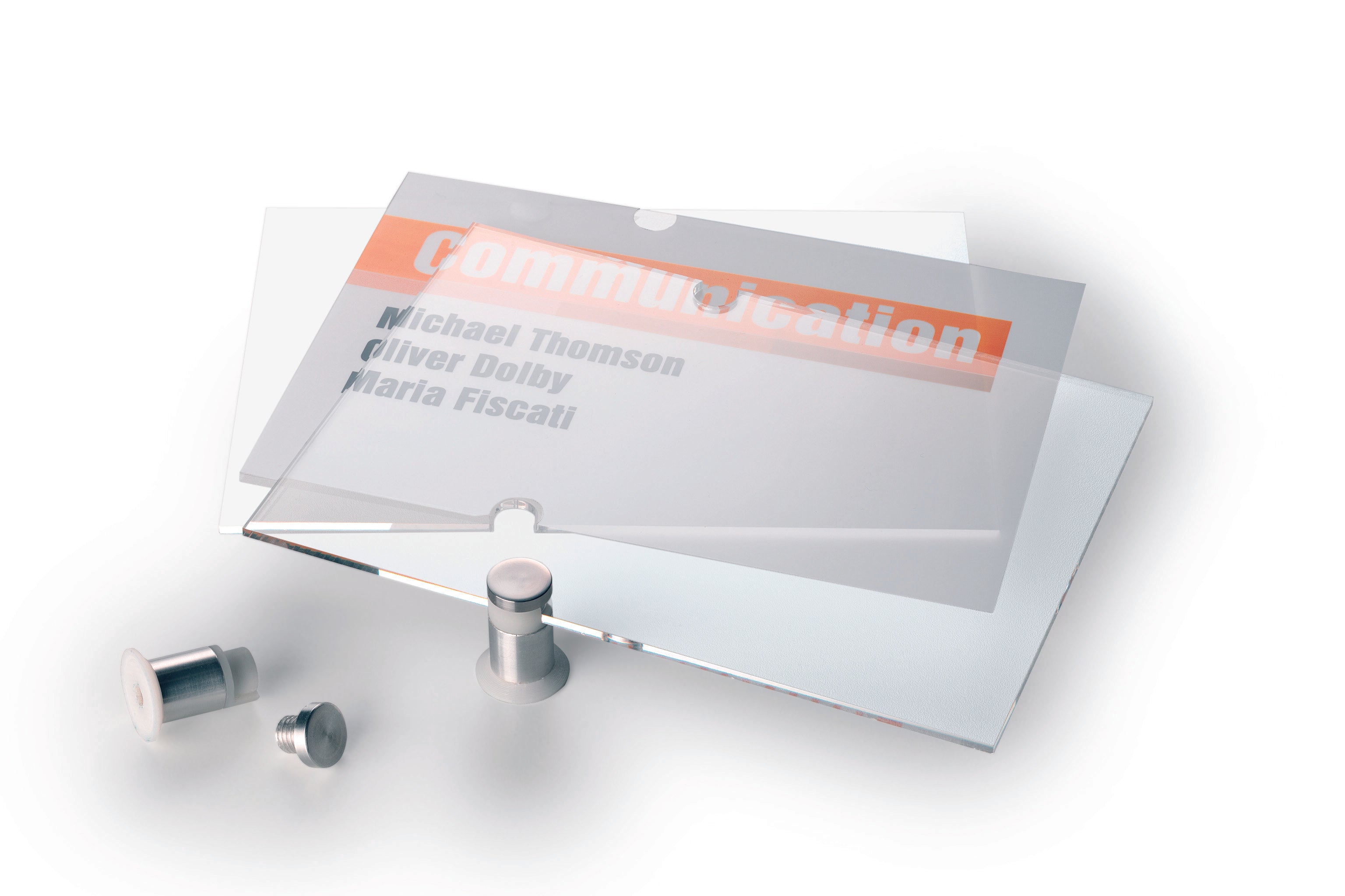 Durable CRYSTAL Frameless Acrylic Door Sign Holder Wall Mounted | 5.875" x 4.125" Inches Clear