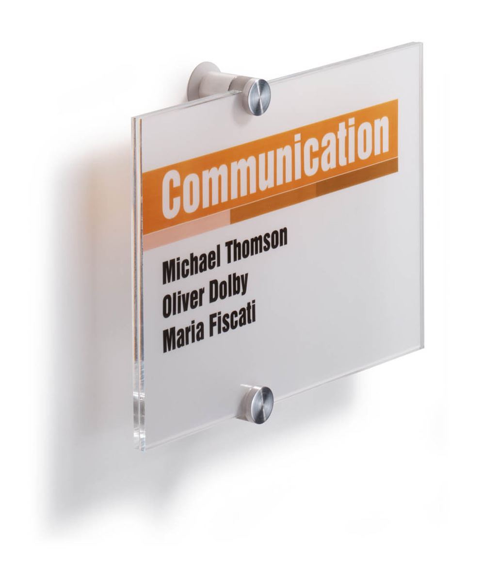 Durable CRYSTAL Frameless Acrylic Door Sign Holder Wall Mounted | 8.25" x 11.75" Inches Clear