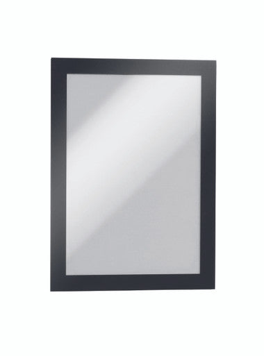 Durable DURAFRAME Self-Adhesive Sign Holder | Half-Letter 5.5" x 8.5" | Black | 2 Pack