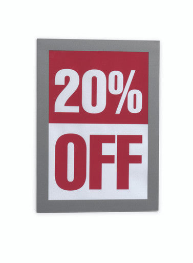 Durable DURAFRAME Self-Adhesive Sign Holder | Half-Letter 5.5" x 8.5" | Silver | 2 Pack