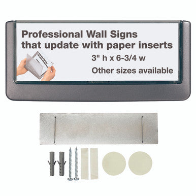 Durable CLICK SIGN with Cubicle Panel Pin | Gray | 5.875" x 2.125" Inches