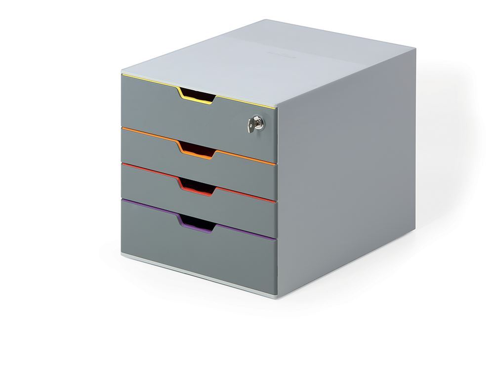 Durable VARICOLOR SAFE 4 Drawer Lockable GDPR Color Coded Desktop Storage | Letter Size