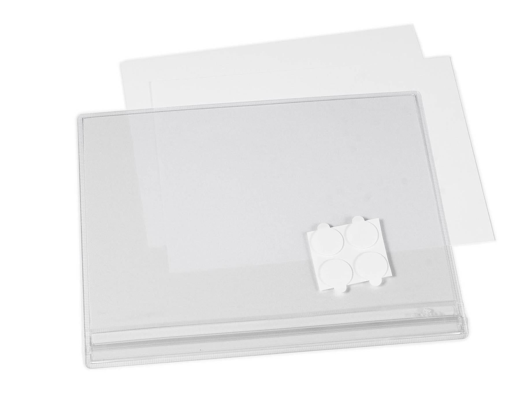 Durable Water Resistant UV Anti-Reflective Adhesive Pockets | 5 Pack | Half Letter Size Clear