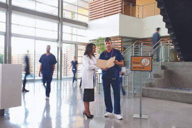 Durable Info Floor Stand with DURAFRAME Document Frames | Tabloid-Size 11" x 17"