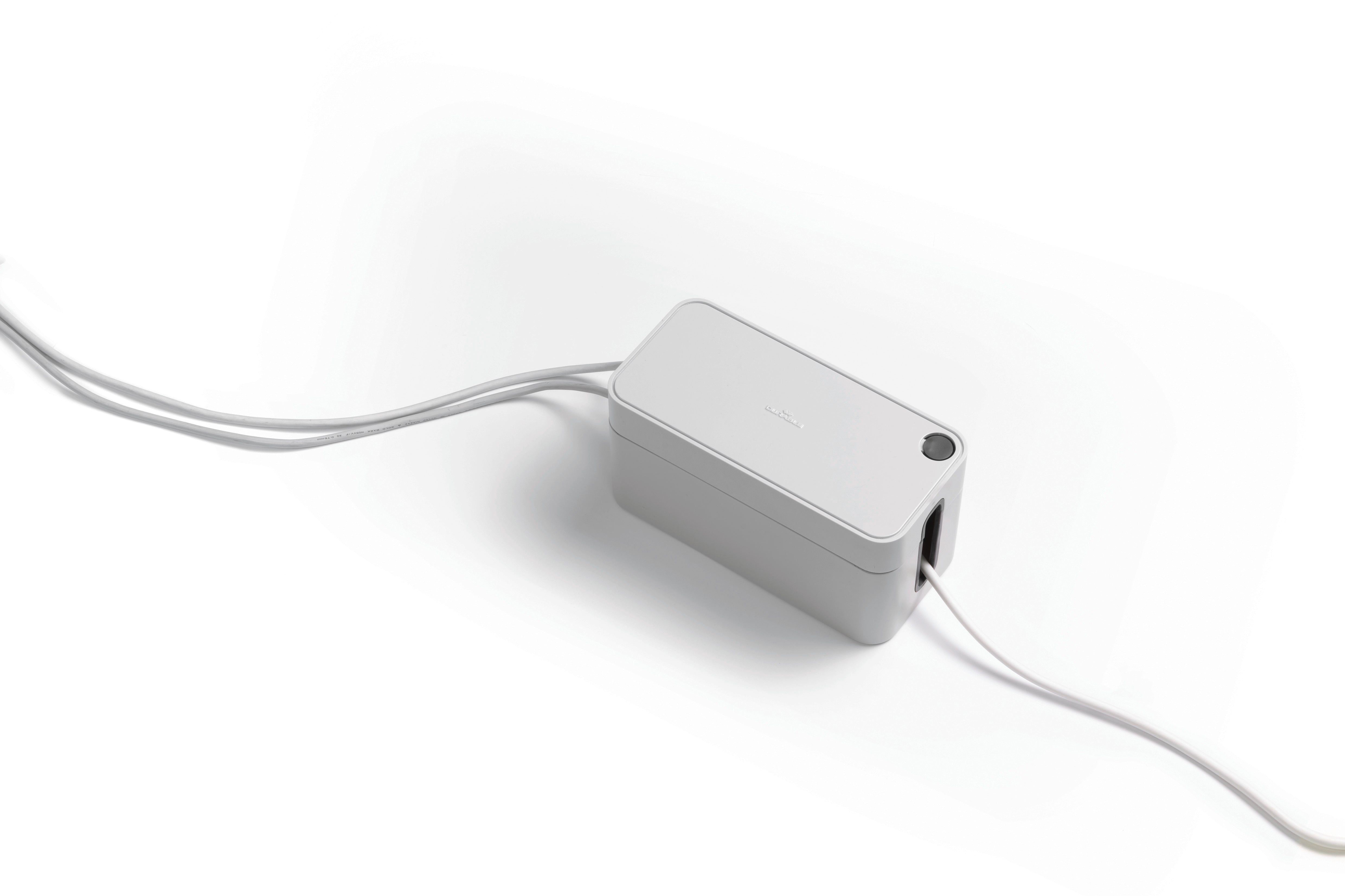 Durable CAVOLINE Cable Management Box Organizer Wire Tidy | Small | Gray