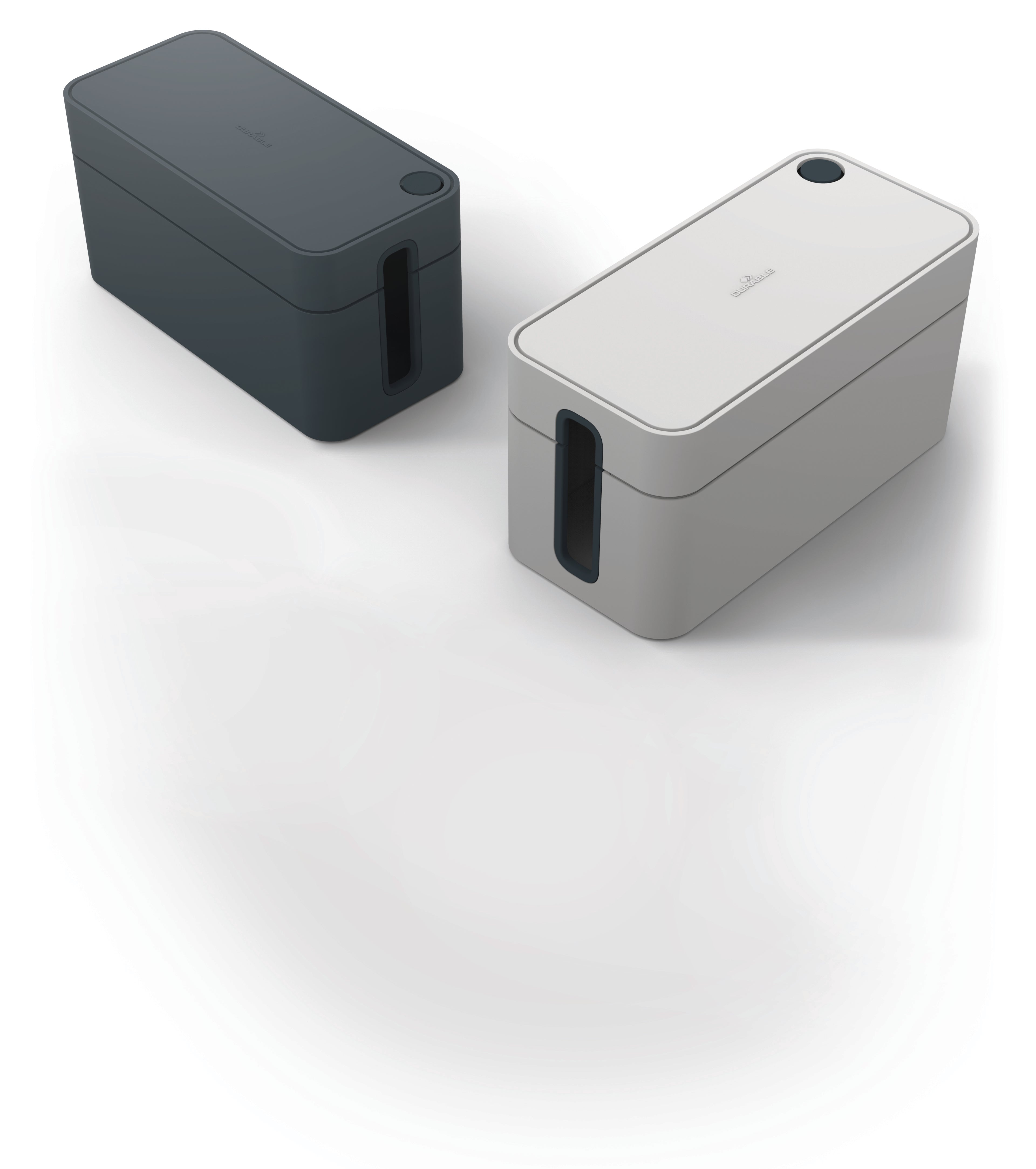 Durable CAVOLINE Cable Management Box Organizer Wire Tidy | Small | Gray