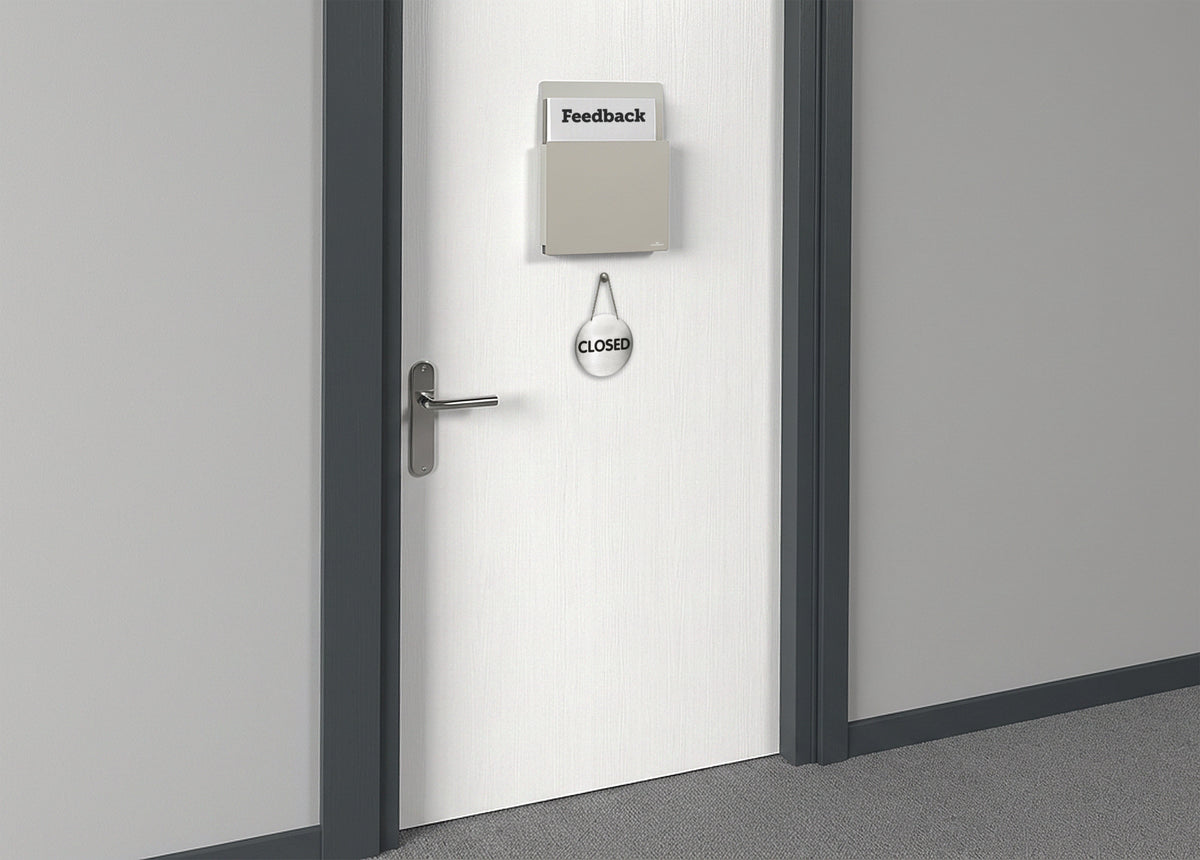 Durable Info Box Self Adhesive Document File Holder Wall Display | Letter Size Gray