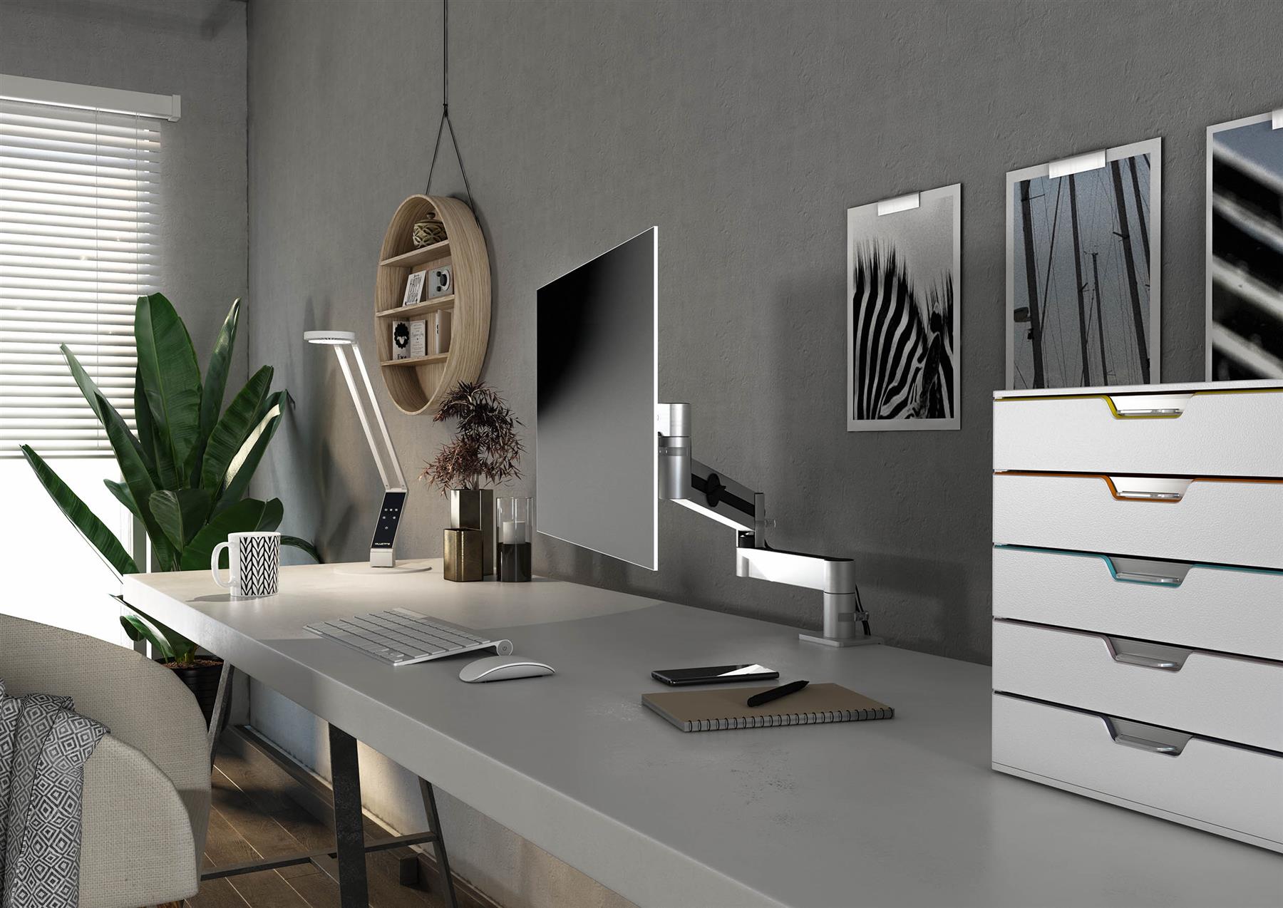 Durable Monitor Mount PRO with Arm for 1 Screen | Desk Clamp Attachment