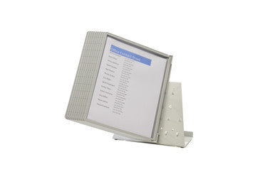 Durable VARIO Antimicrobial Desk Reference System | 10 Panels | Gray