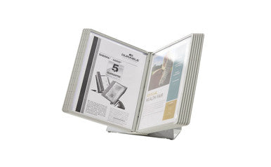 Durable VARIO Antimicrobial Desk Reference System | 10 Panels | Gray