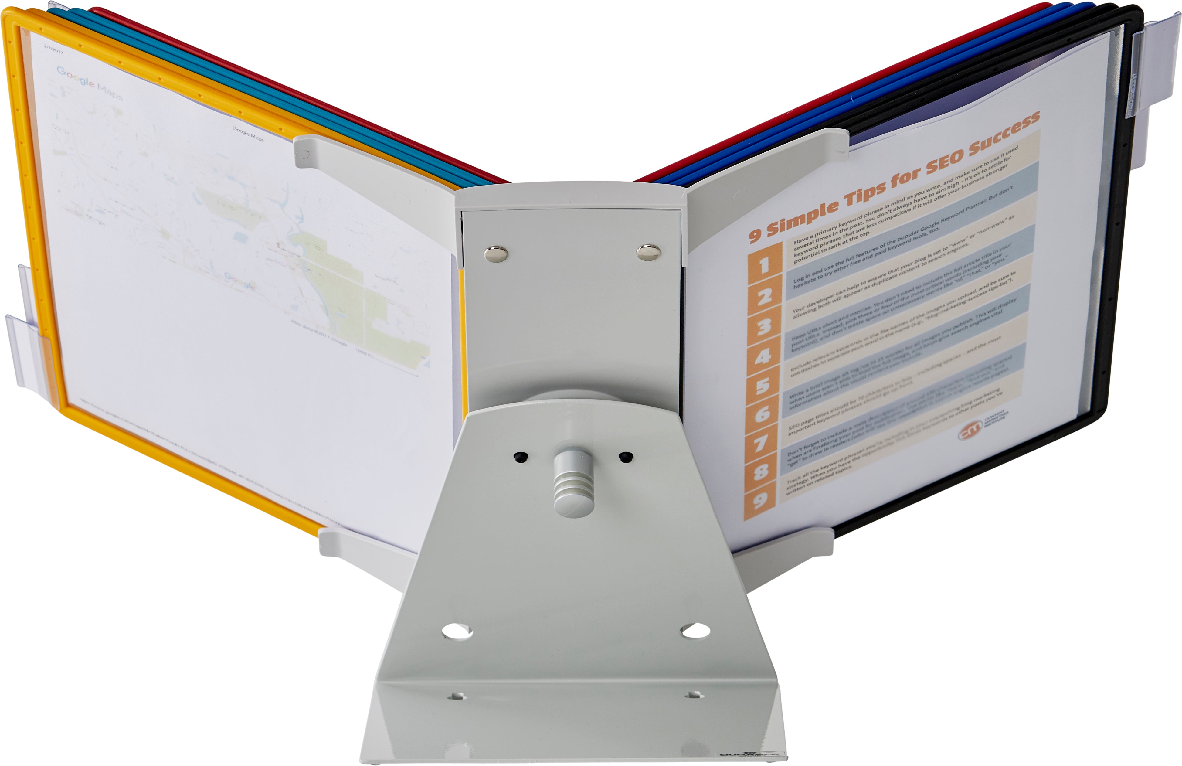 Durable VARIO Pro Rotating Desk and Wall Reference System | 10 Panels | Assorted Colors