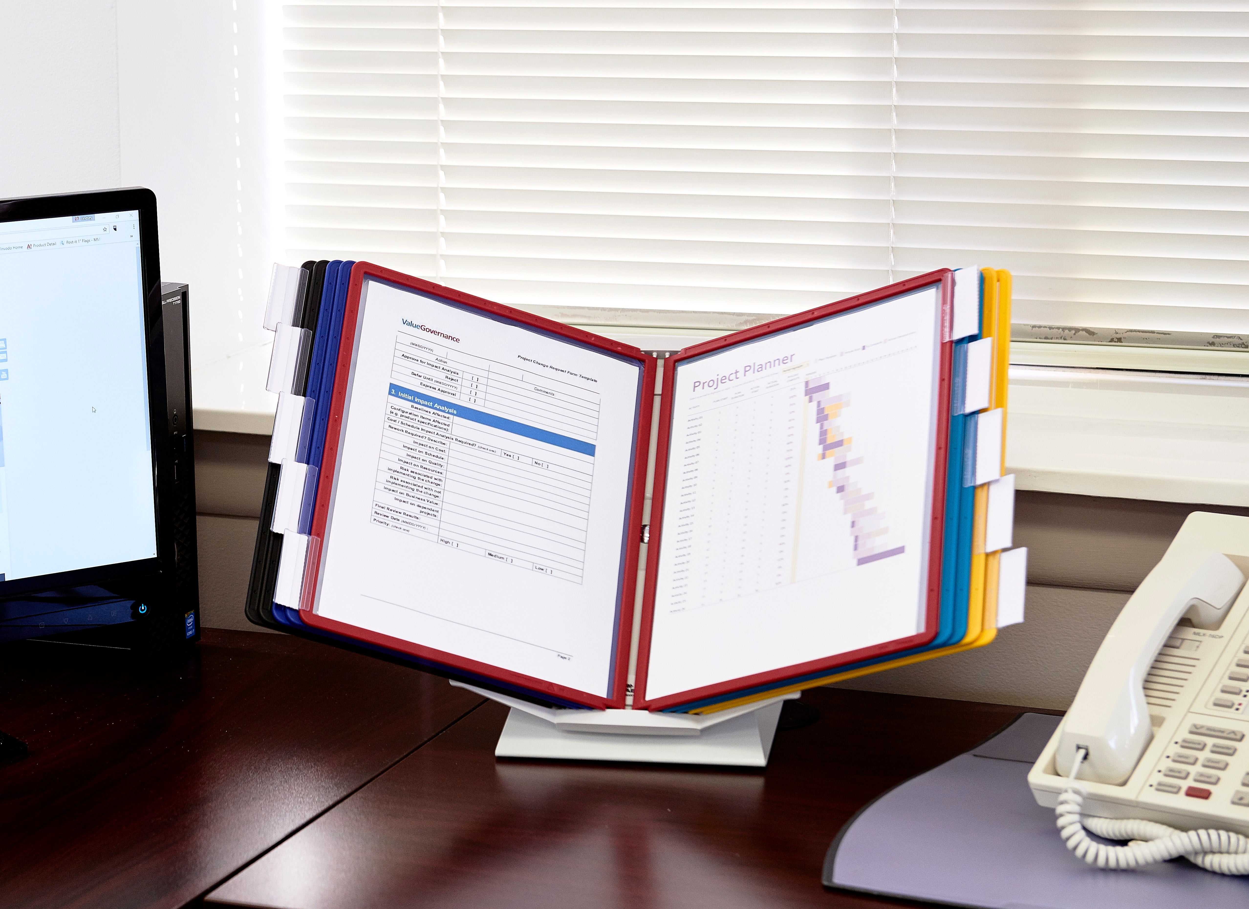 Durable VARIO Pro Rotating Desk and Wall Reference System | 10 Panels | Assorted Colors