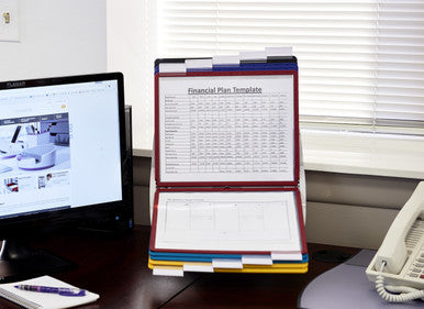 Durable VARIO Pro Rotating Desk and Wall Reference System | 10 Panels | Assorted Colors