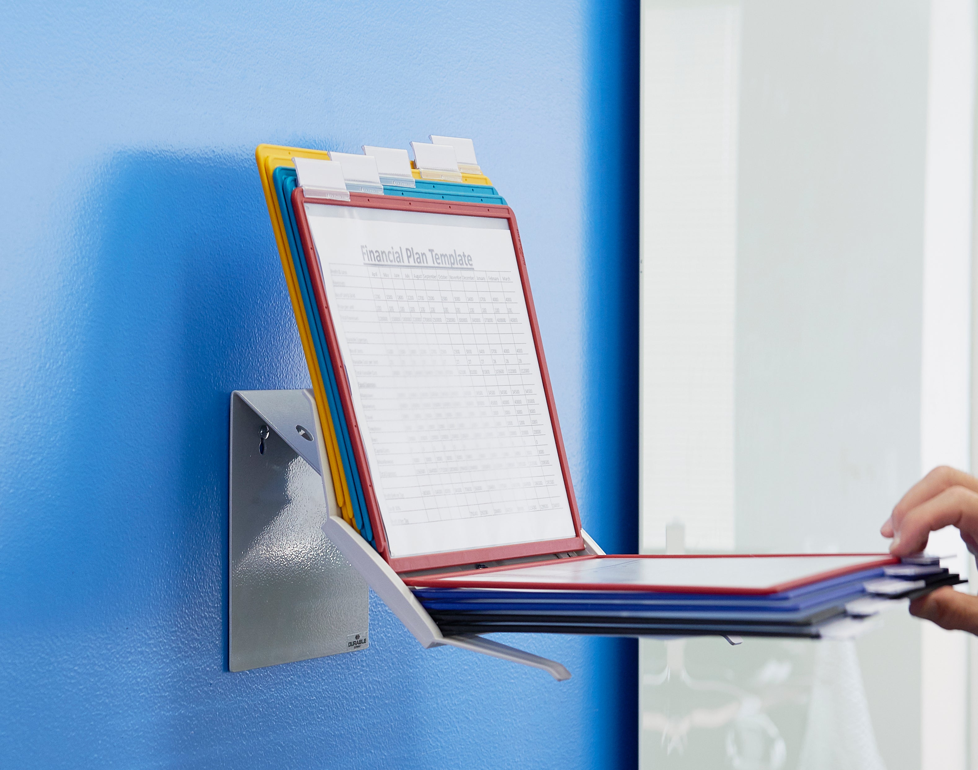 Durable VARIO Pro Rotating Desk and Wall Reference System | 10 Panels | Assorted Colors