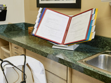 Durable VARIO Pro Rotating Desk and Wall Reference System | 10 Panels | Assorted Colors