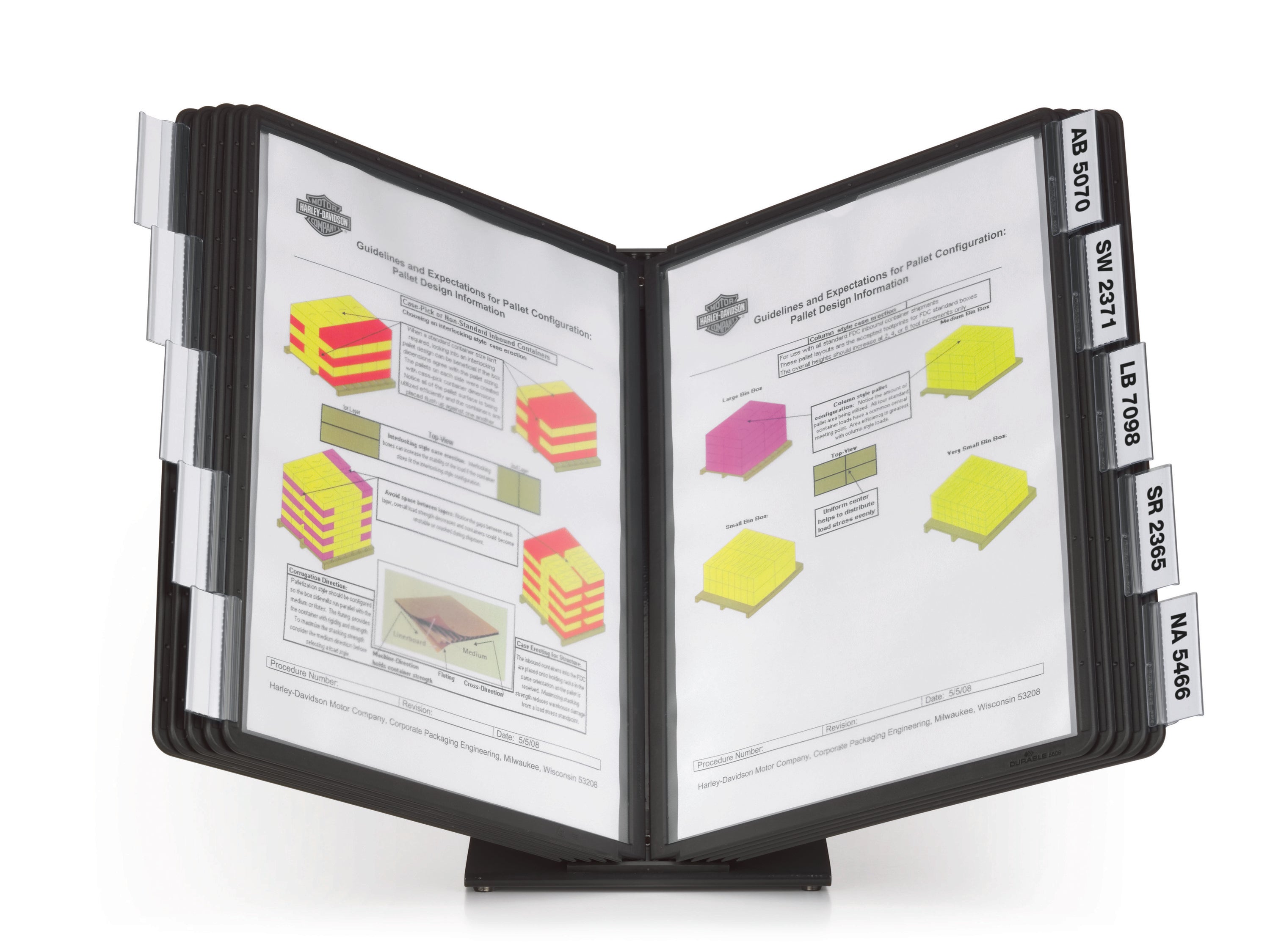 Durable VARIO Desk Reference System | 10 Panels | Letter Size | Black