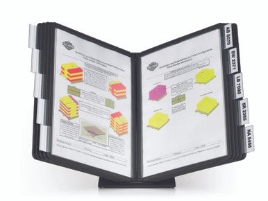 Durable VARIO Desk Reference System | 10 Panels | Letter Size | Black