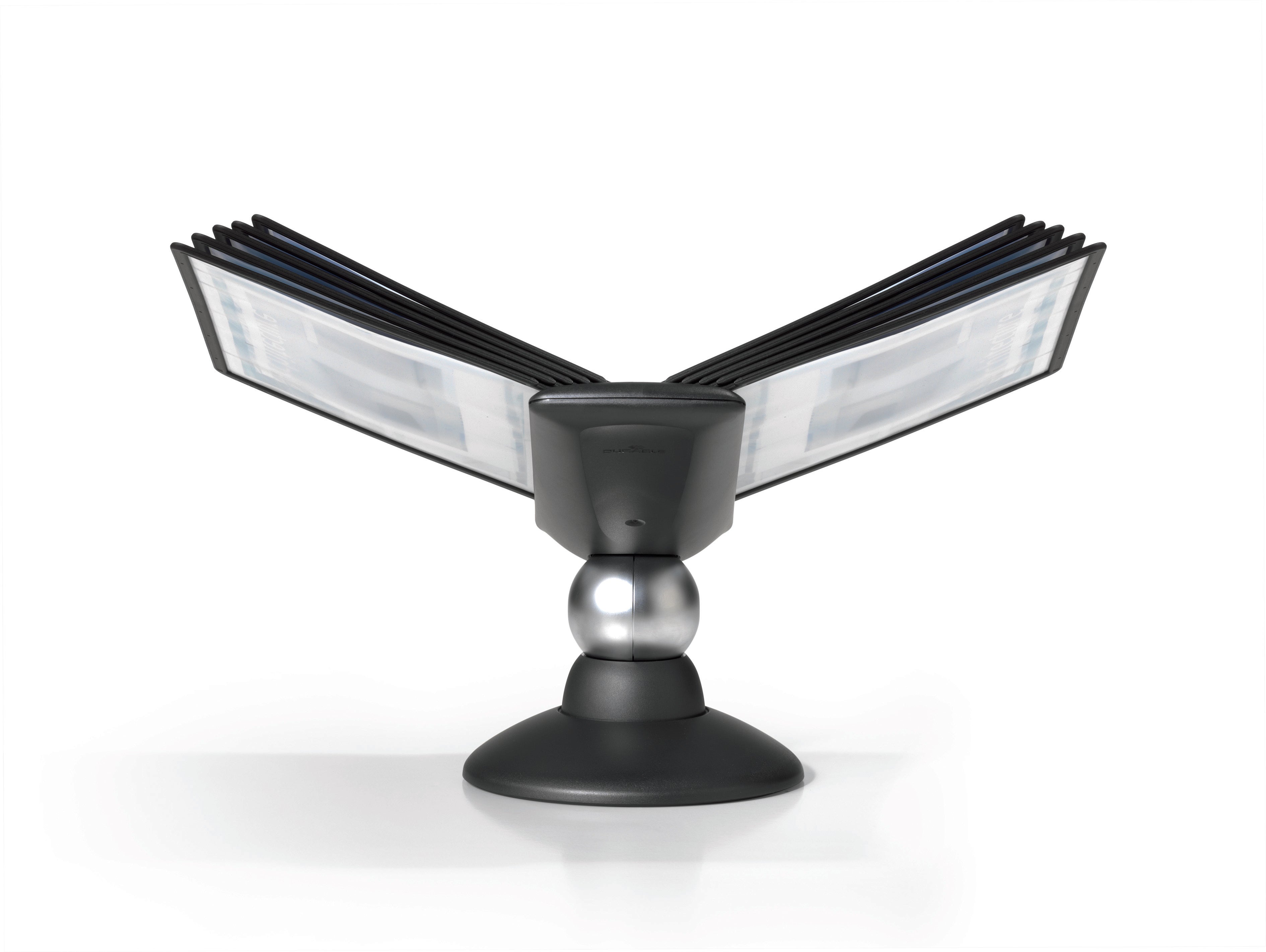 Durable SHERPA Motion Rotating Desktop Reference System | 10 Panels | Letter Size | Black