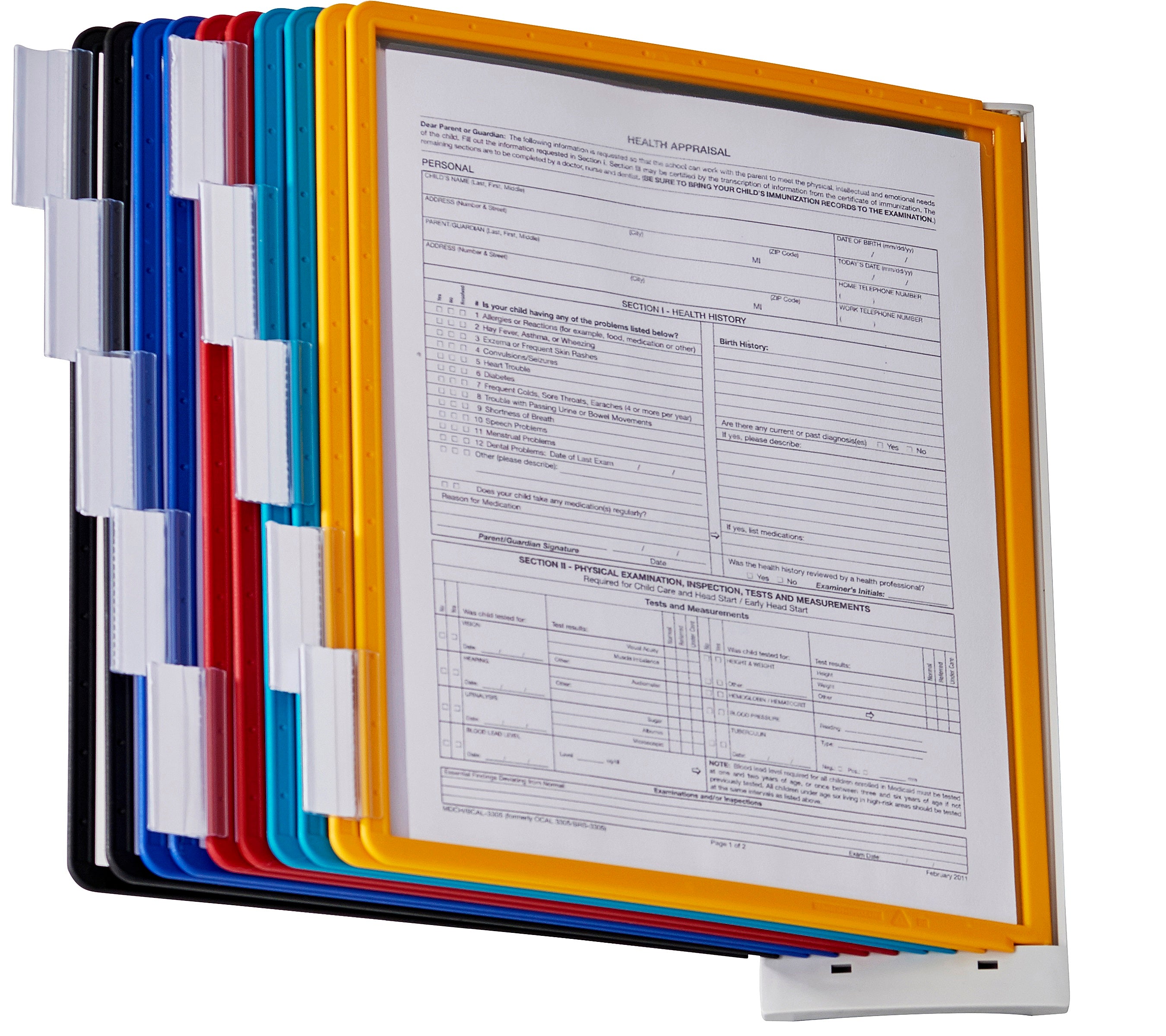 Durable SHERPA Wall Reference System | 10 Panels | Letter Size | Assorted Colors