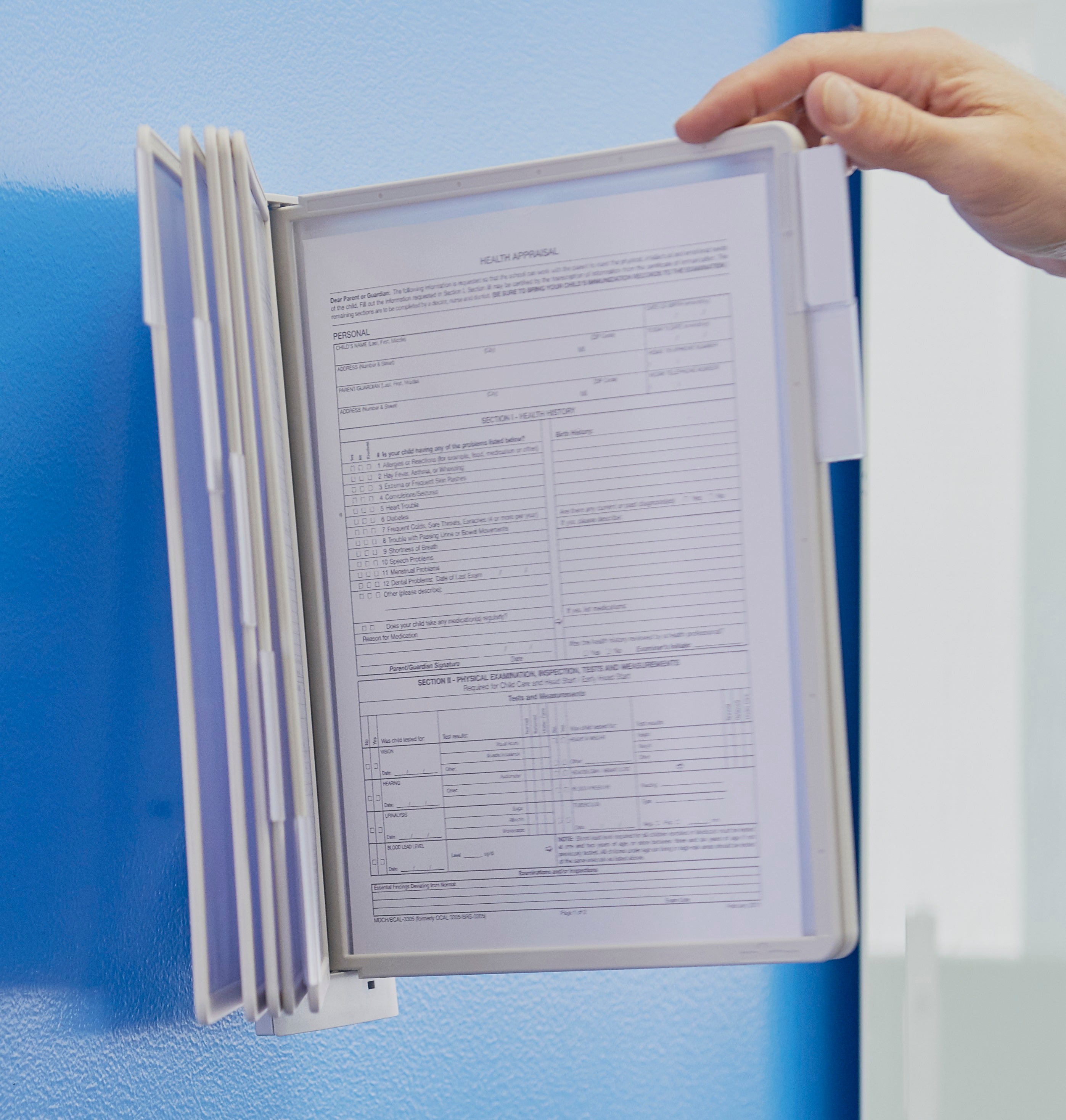 Durable SHERPA Wall Reference System | 10 Panels | Letter Size | Gray