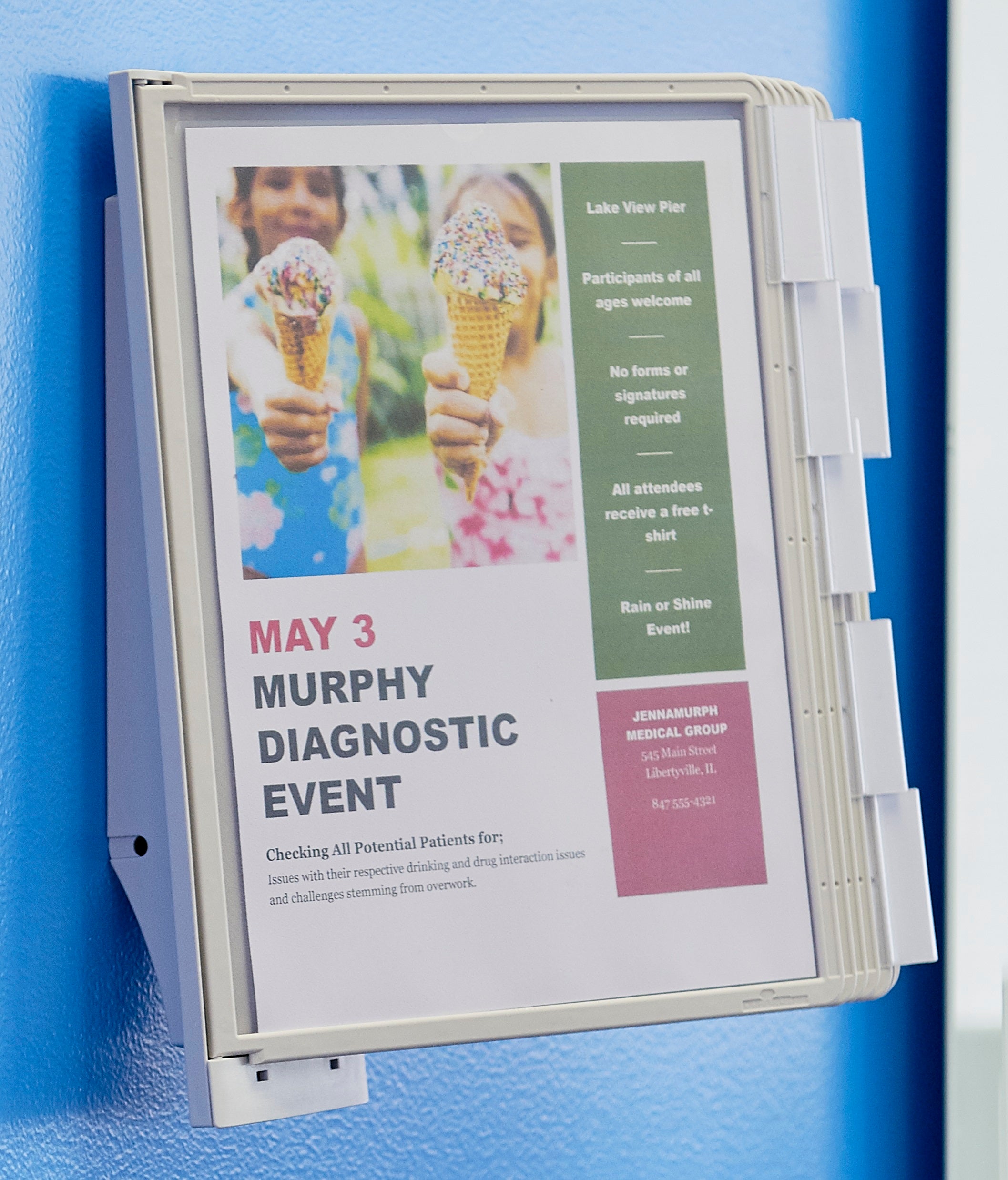 Durable SHERPA Wall Reference System | 10 Panels | Letter Size | Gray