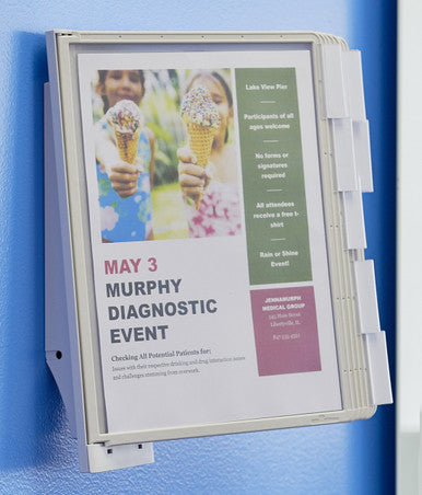 Durable SHERPA Wall Reference System | 10 Panels | Letter Size | Gray