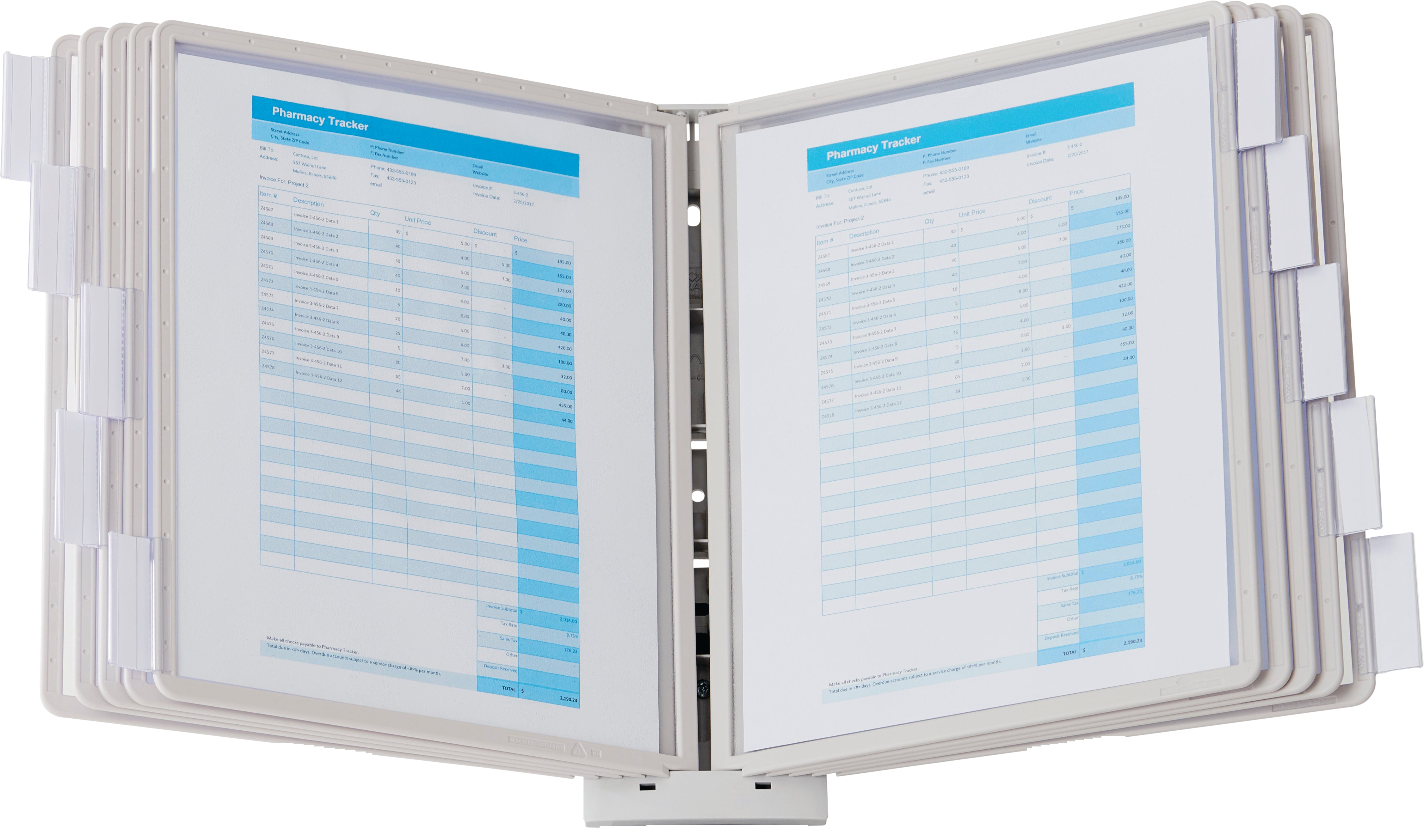 Durable SHERPA Wall Reference System | 10 Panels | Letter Size | Gray