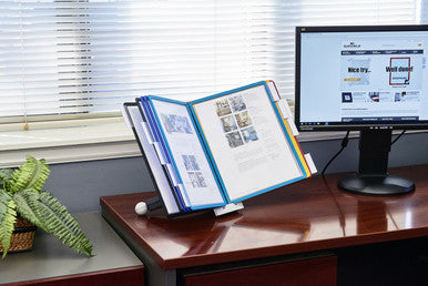 Durable SHERPA Desk Reference System | 10 Panels | Letter Size | Assorted Colors