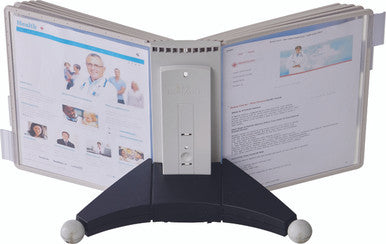 Durable SHERPA Desk Reference System | 10 Panels | Letter Size | Gray