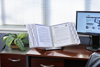 Durable SHERPA Desk Reference System | 10 Panels | Letter Size | Gray