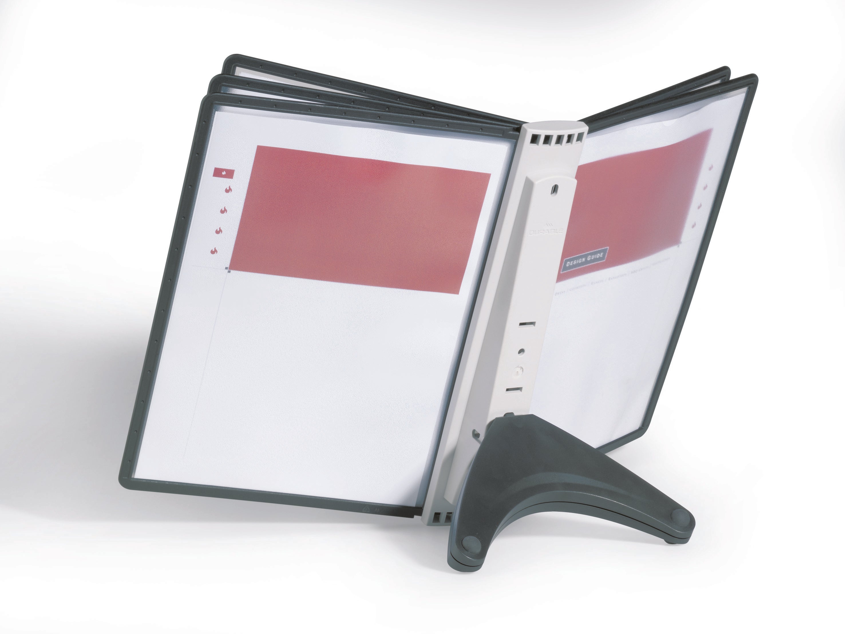 Durable SHERPA SOHO Desk Reference System | 5 Panel | Letter Size | Black