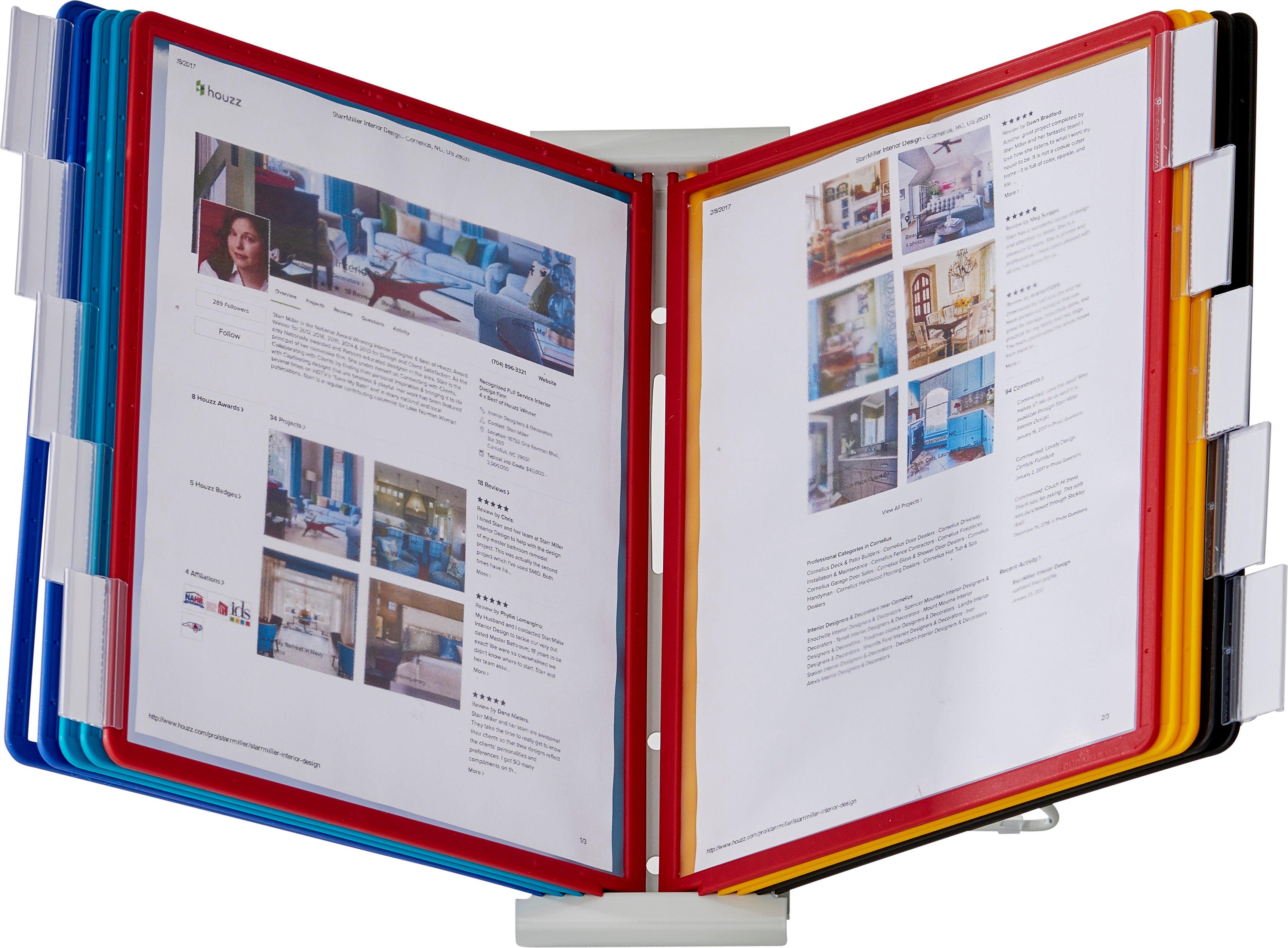 Durable INSTAVIEW 20 Desk Reference System | 10 Panels | Assorted Colors