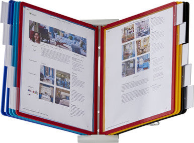 Durable INSTAVIEW 20 Desk Reference System | 10 Panels | Assorted Colors