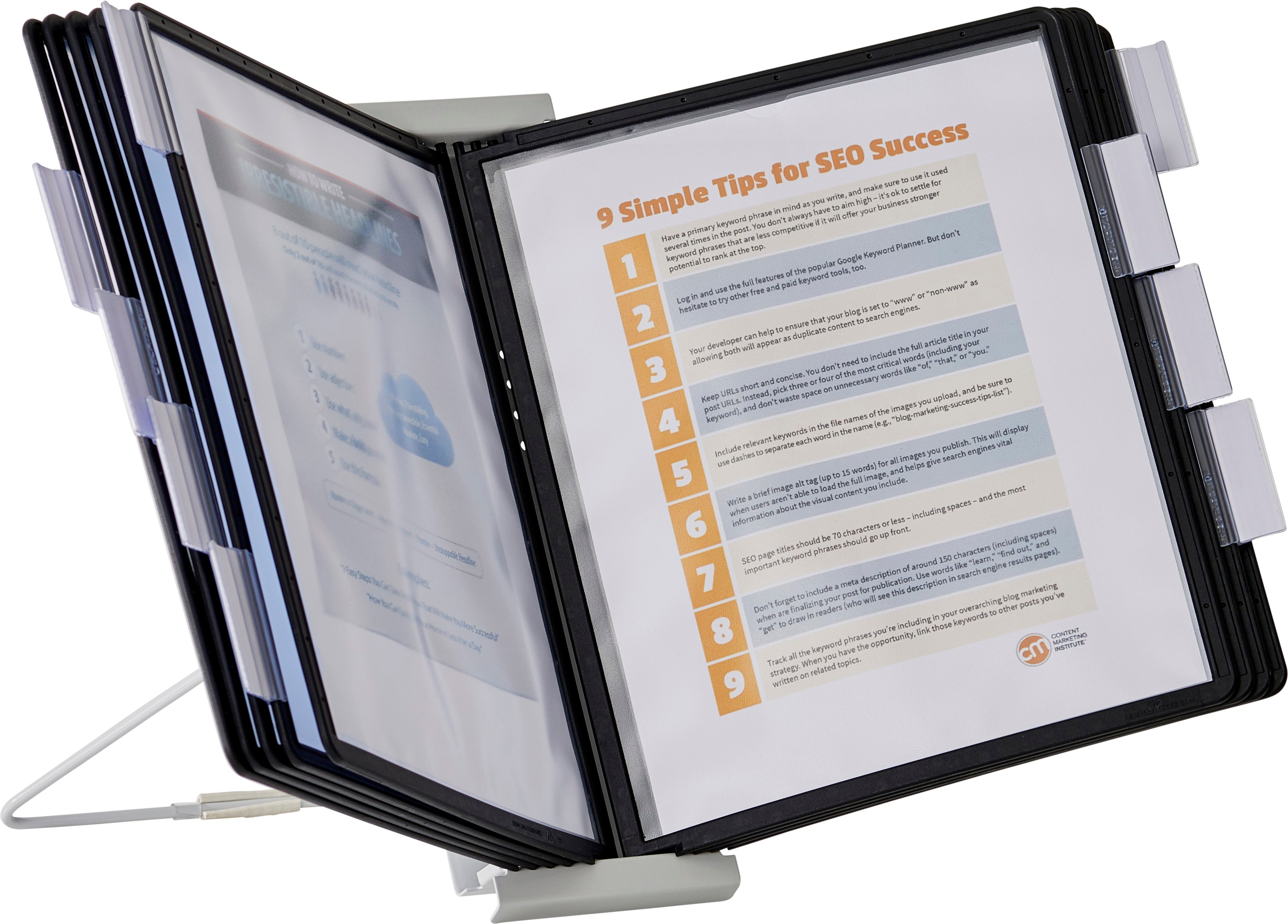 Durable INSTAVIEW Desk Reference System | 10 Panels | Letter Size | Black