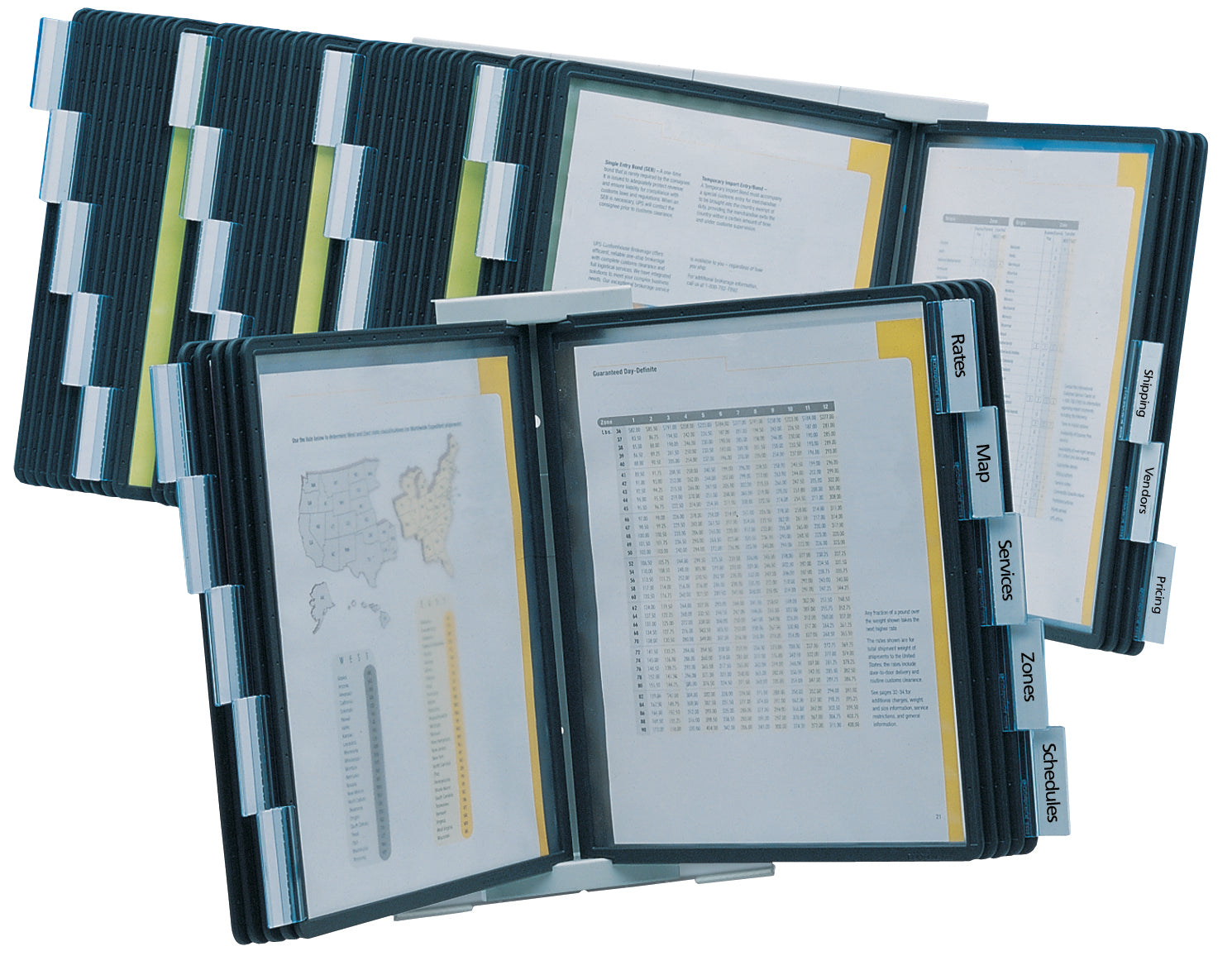 Durable INSTAVIEW Desk Reference System | 10 Panels | Letter Size | Black