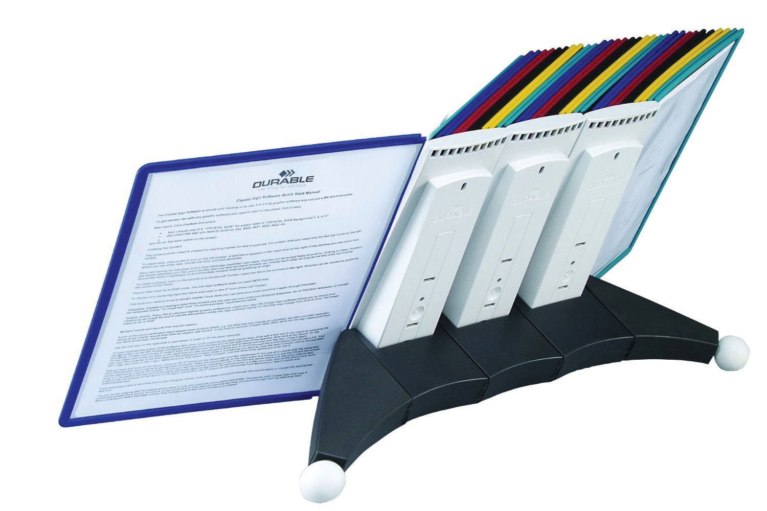 Durable SHERPA Extension Set for Desk Reference System | 10 Panels | Assorted Colors