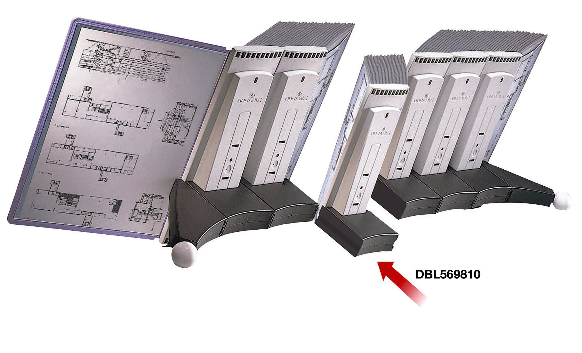 Durable SHERPA Extension Set for Desk Reference System | 10 Panels | Gray