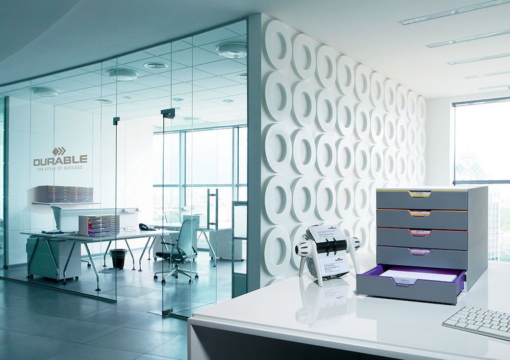 Durable VARICOLOR Desktop Organizer 5 Drawer Color Coded Modular Storage | Letter Size