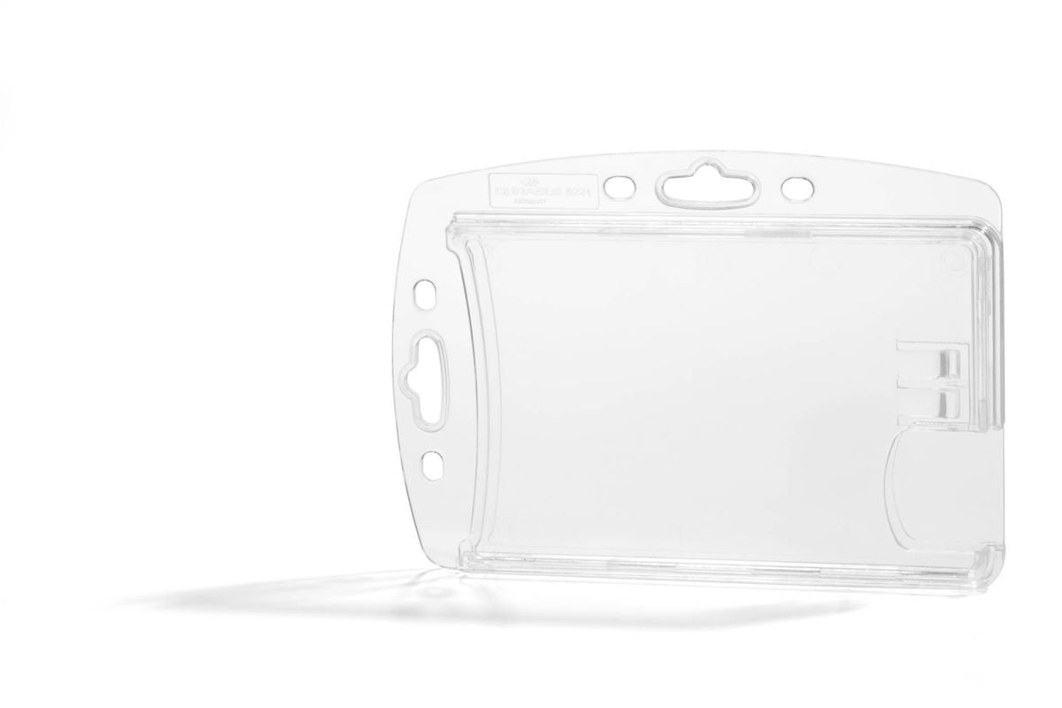 Durable Secure Enclosed 2 Card Security Pass ID Holders | 10 Pack | Clear