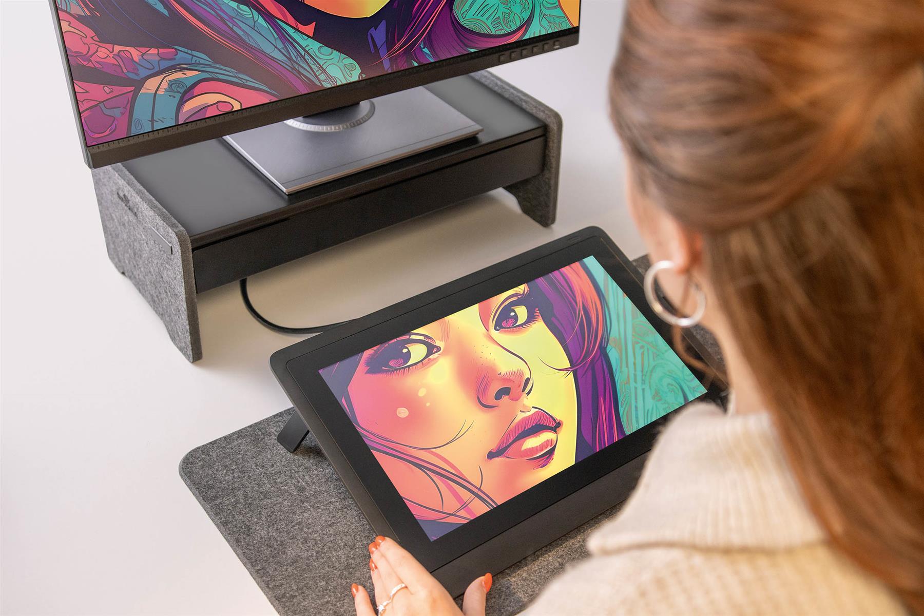 Durable EFFECT Felt Lined Metal Drawer for Monitor Riser Stand | 8.7" Inches