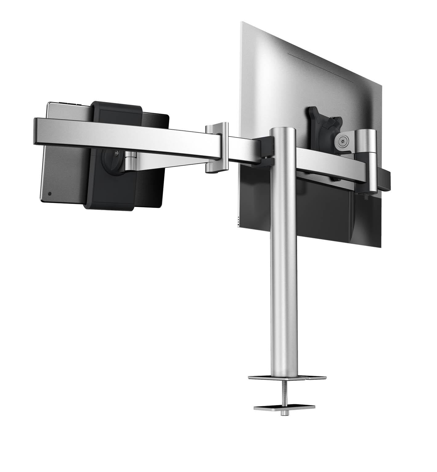 Durable Monitor Mount PRO with Arm for 1 Screen and 1 Tablet | Through Desk