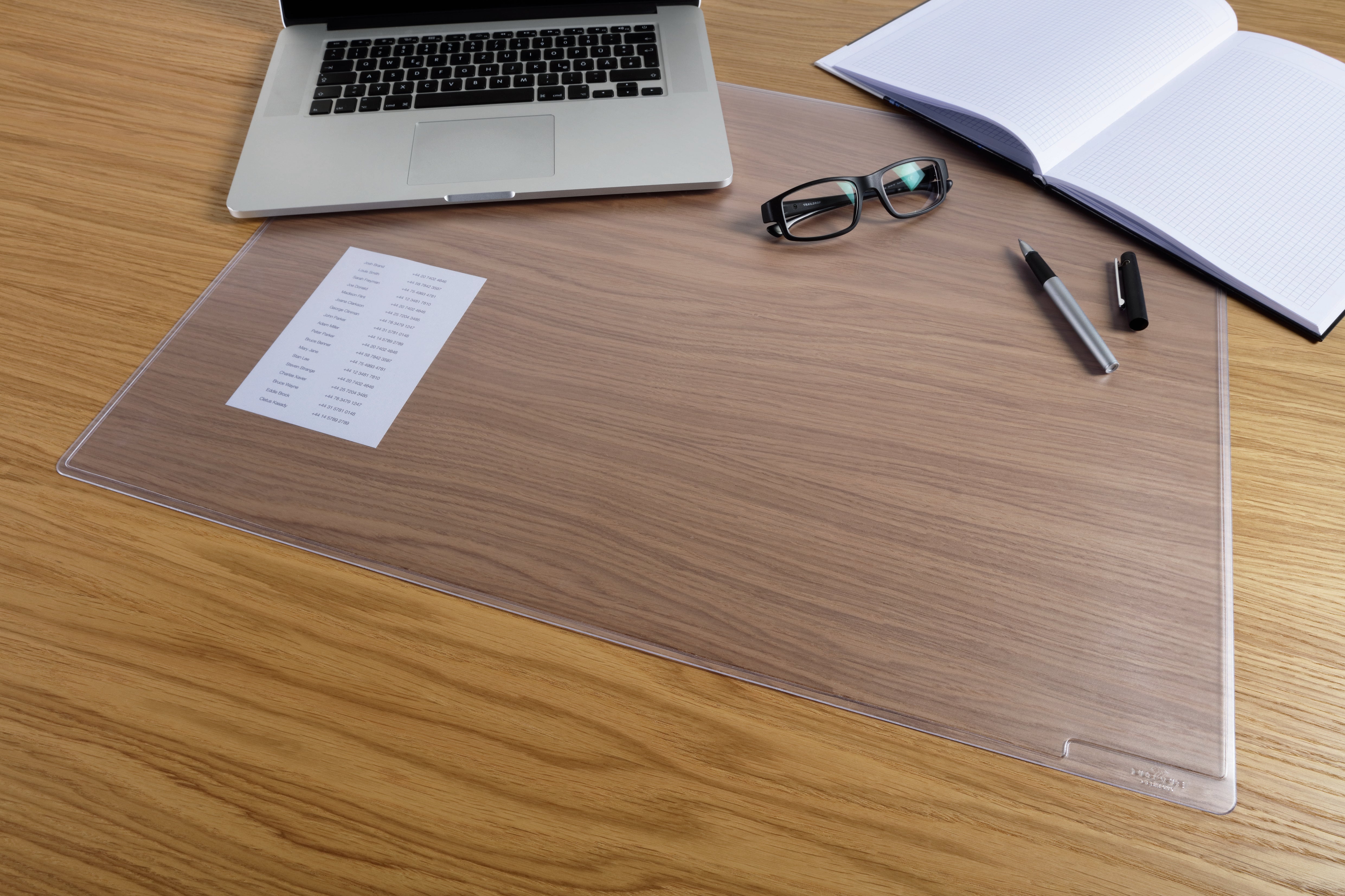 Durable DURAGLAS Clear Waterproof Non-Slip Desk Pad Protector Mat | 20" x 15" Inches | Pack of 5