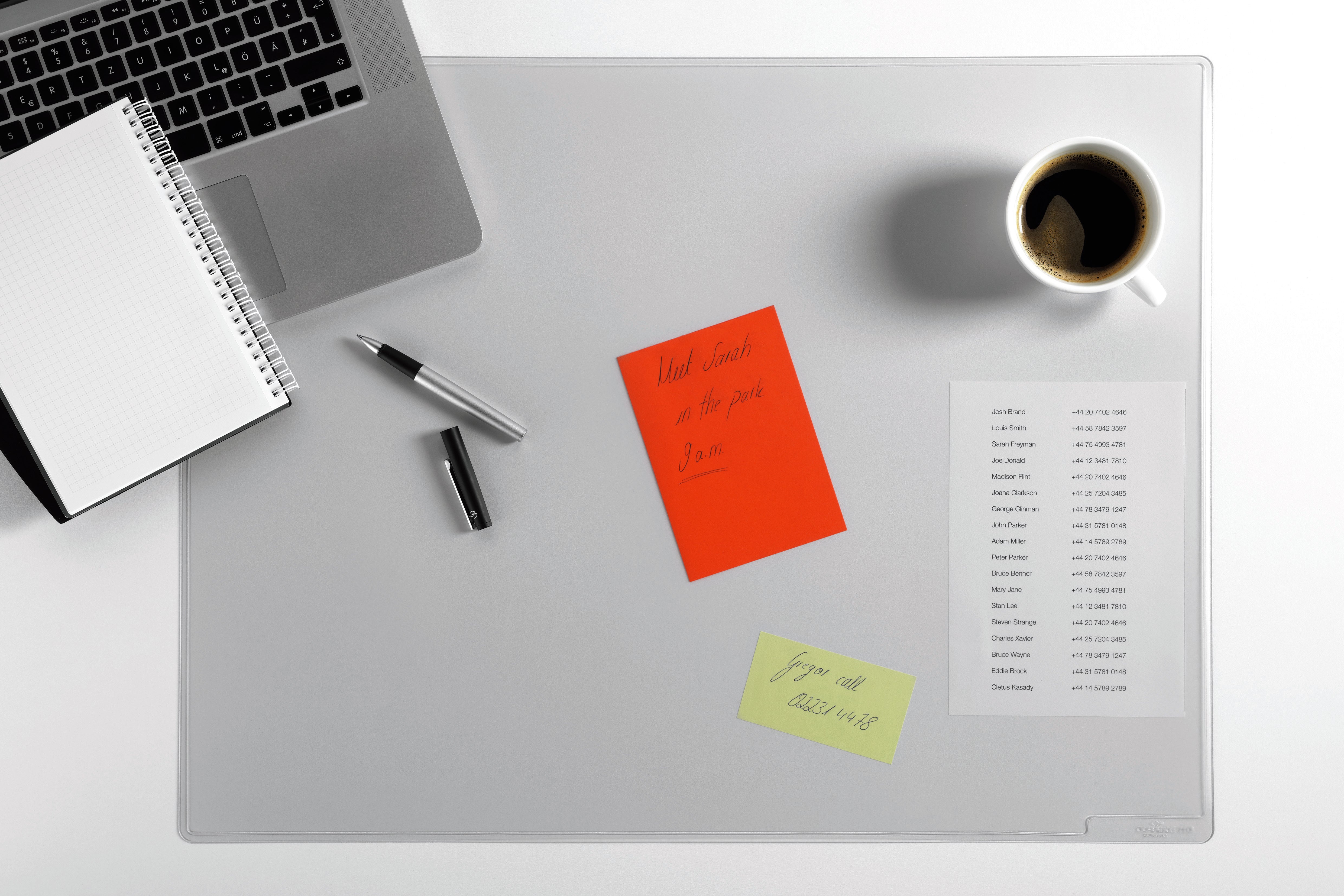 Durable DURAGLAS Clear Waterproof Non-Slip Desk Pad Protector Mat | 21" x 16" Inches | Pack of 5