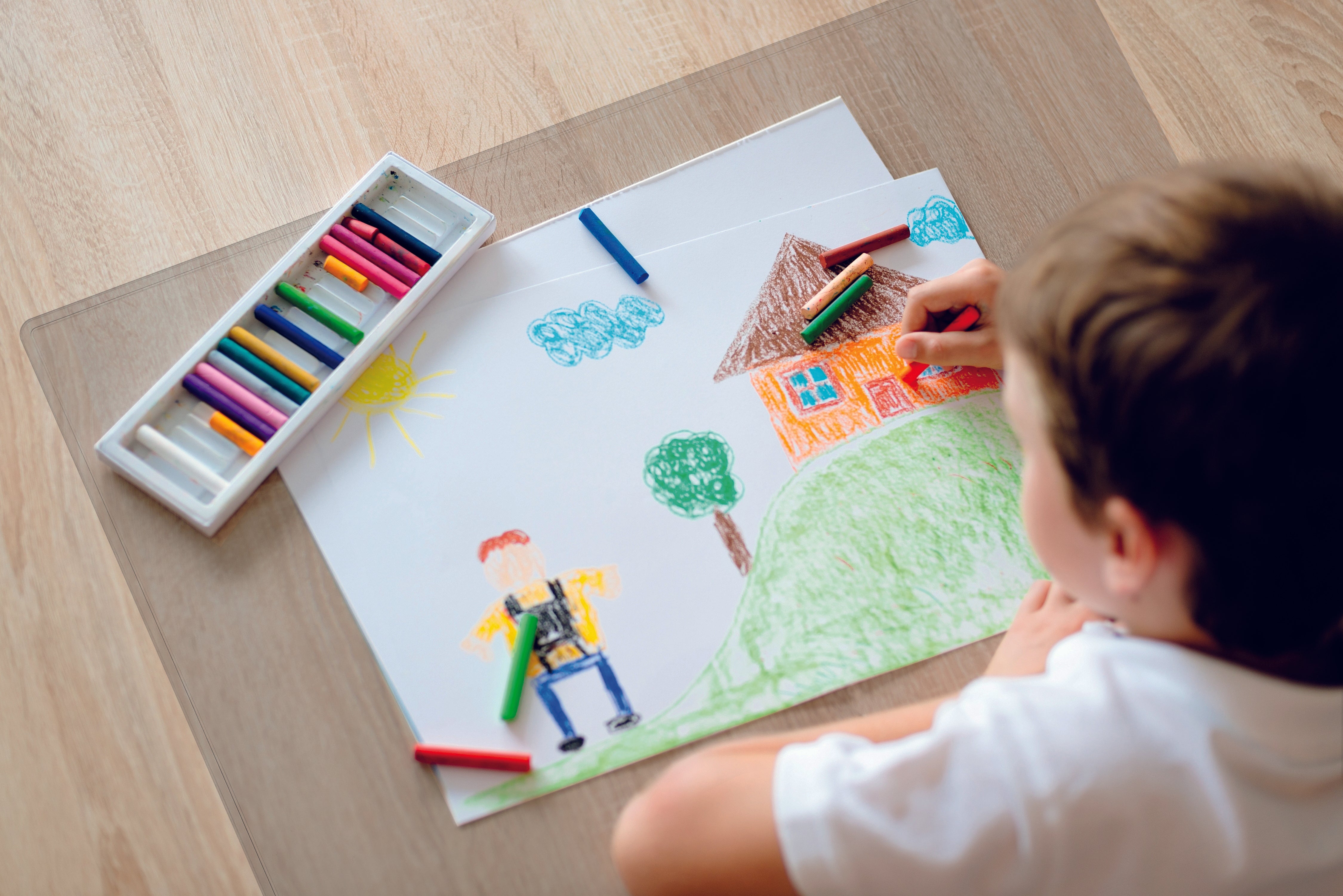 Durable DURAGLAS Clear Waterproof Non-Slip Desk Pad Protector Mat | 26" x 19" Inches | Pack of 5