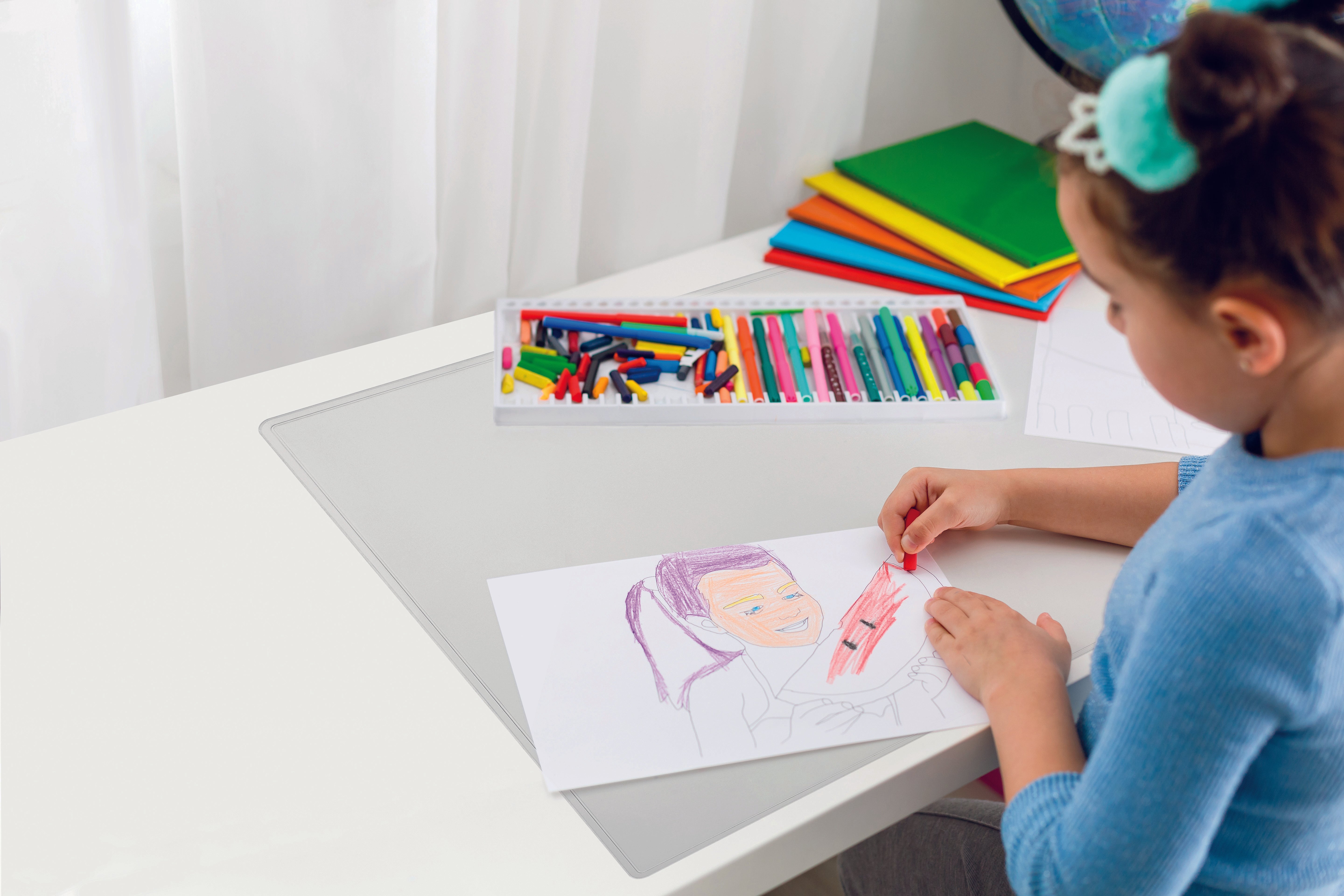 Durable DURAGLAS Clear Waterproof Non-Slip Desk Pad Protector Mat | 26" x 19" Inches | Pack of 5