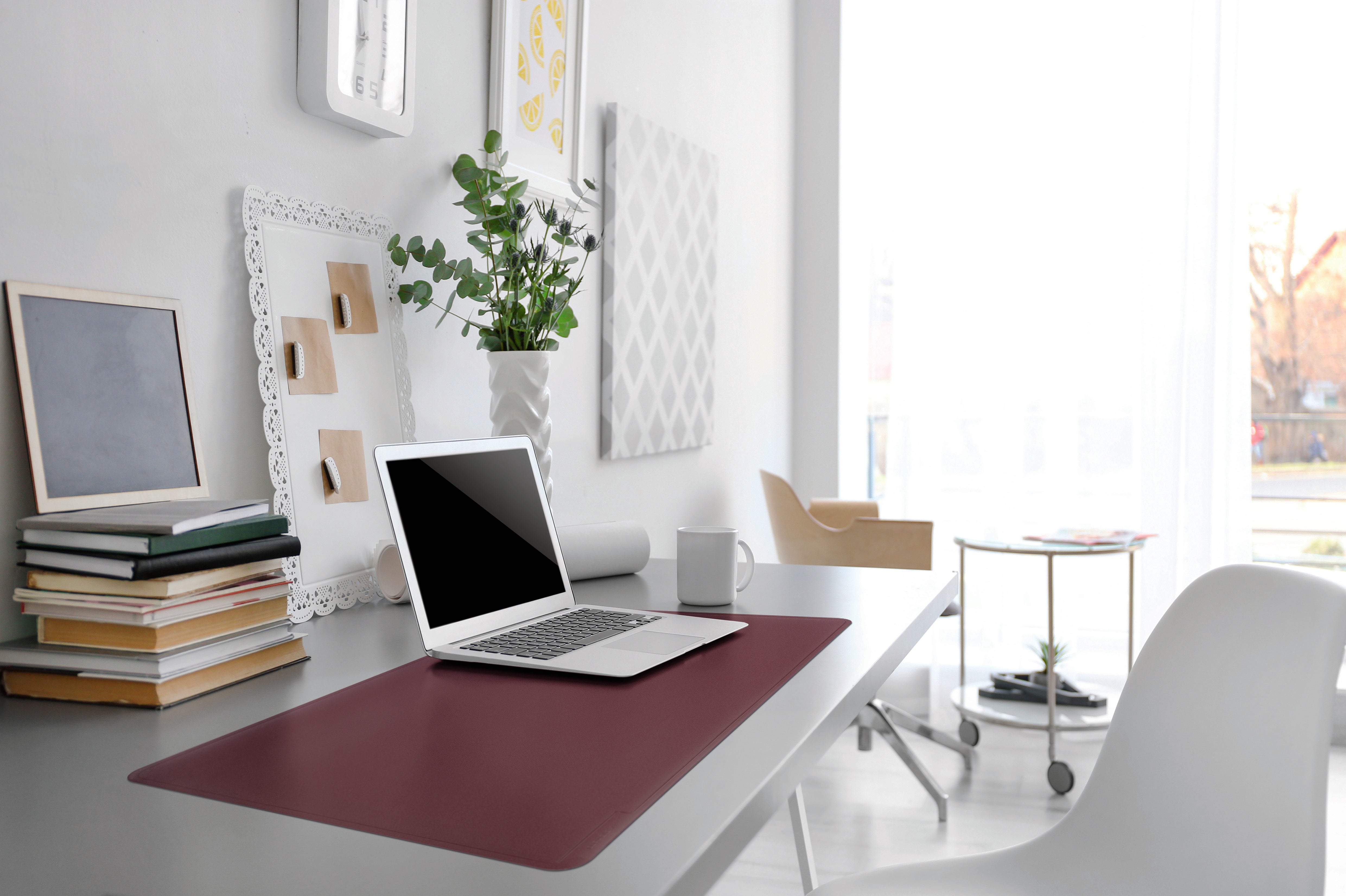 Durable Smooth Non-Slip Desk Mat Laptop PC Keyboard Mouse Pad | 26" x 19" Inches | Red | Pack of 5