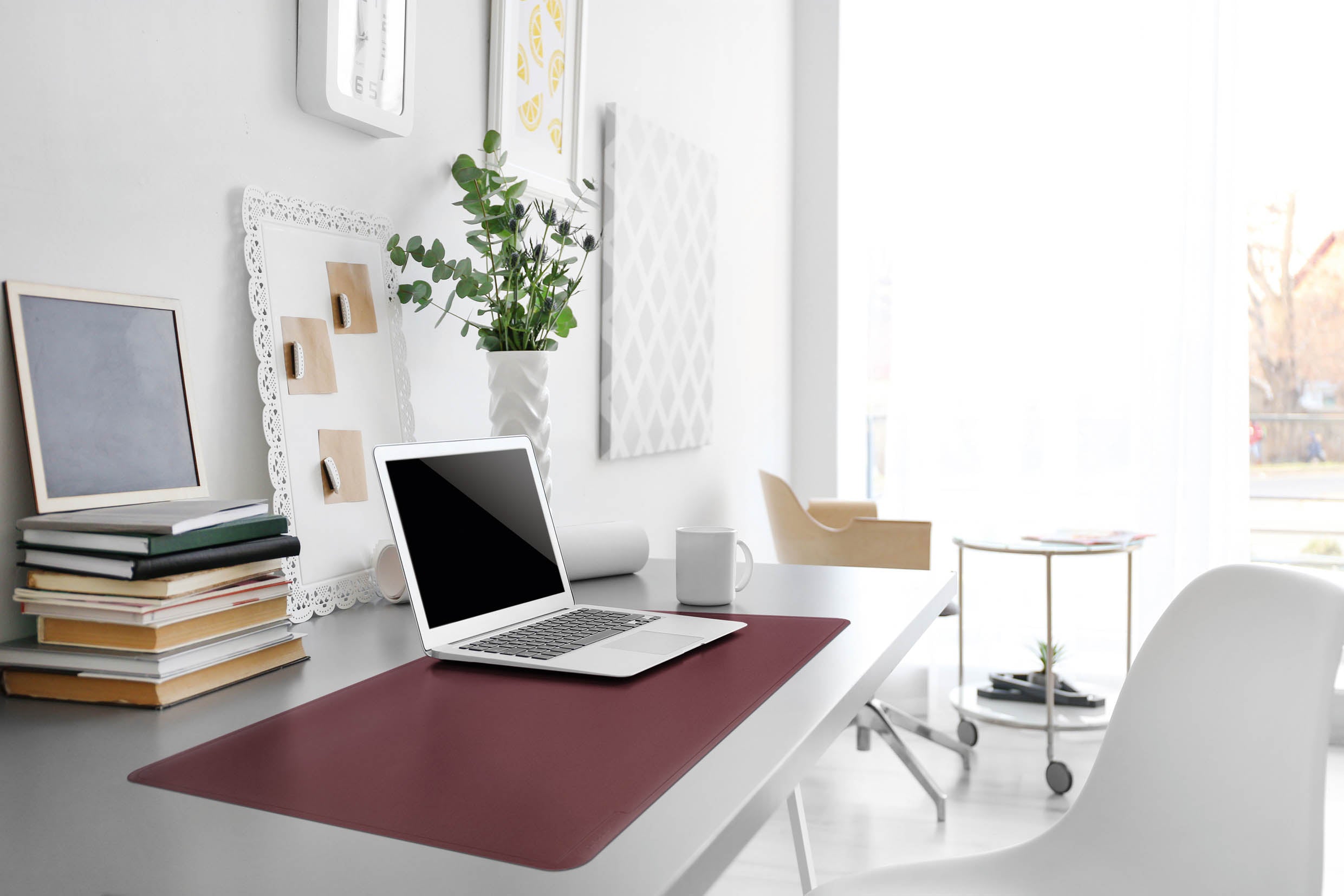 Durable Smooth Non-Slip Desk Mat Laptop PC Keyboard Mouse Pad | 26" x 19" Inches | Red | Pack of 5