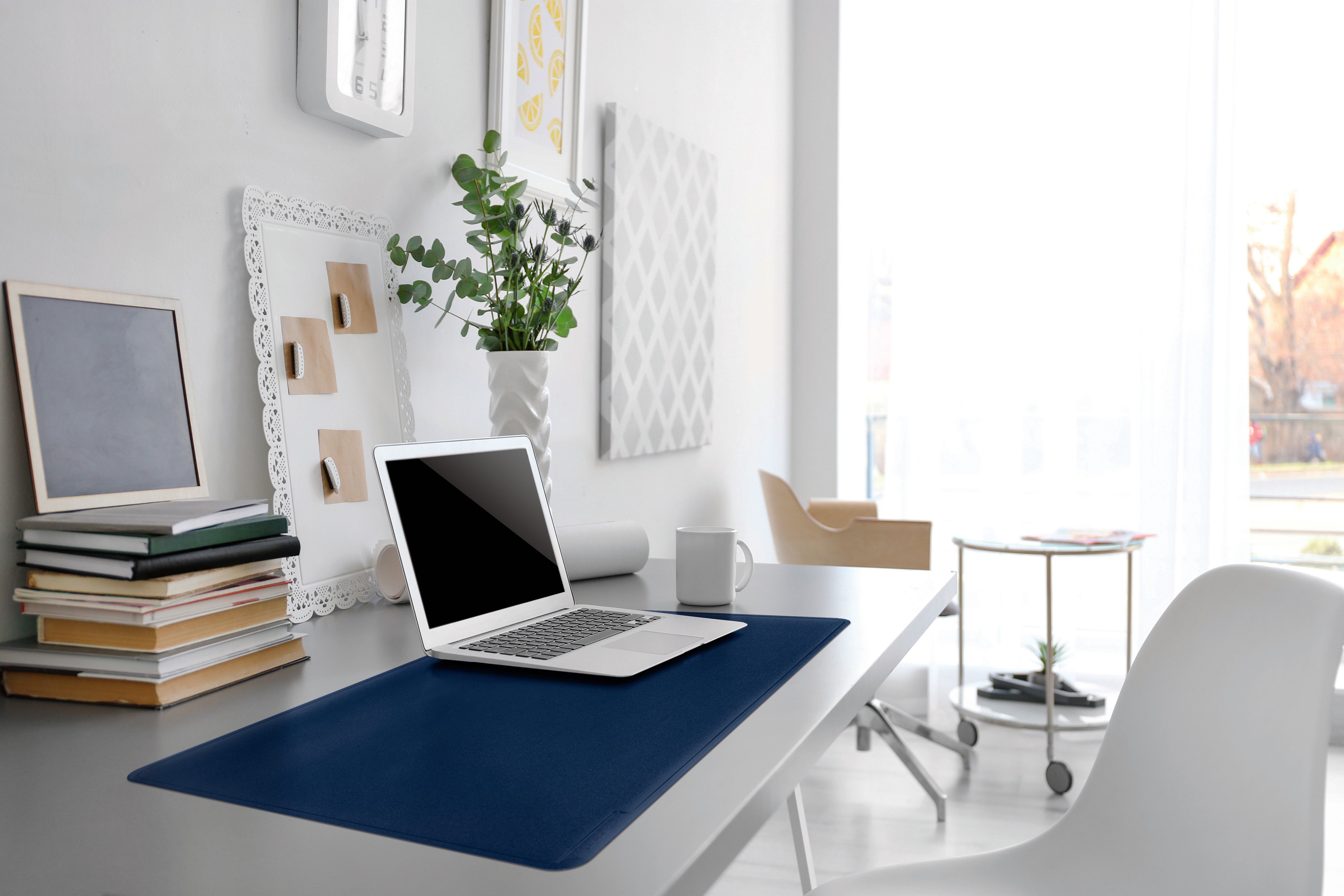 Durable Smooth Non-Slip Desk Mat Laptop PC Keyboard Mouse Pad | 25" x 20" Inches | Blue | Pack of 5