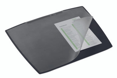 Durable Desk Pad with Transparent Overlay | 25.5" x 20.5"| Black | 5 Pack